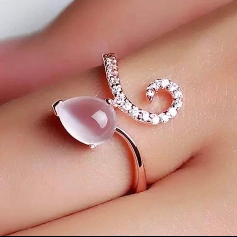 Rose gold opal ring